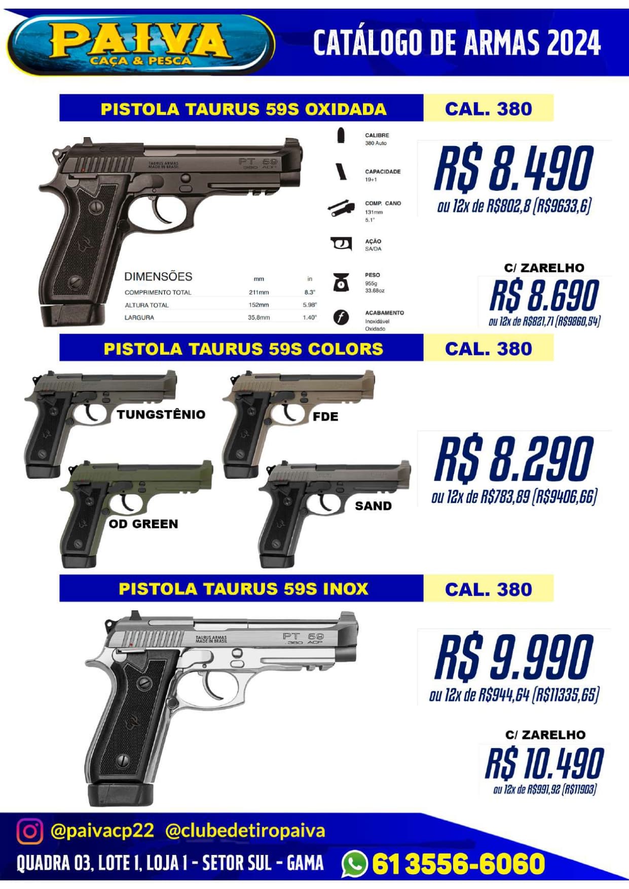 Pistola Taurus 59S Oxidada