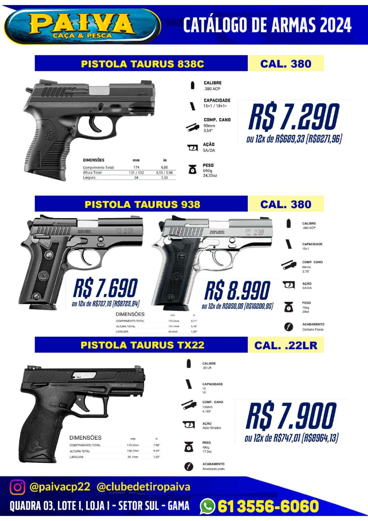Pistola Taurus 838C