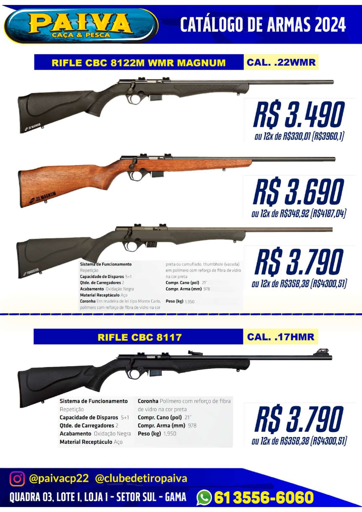 Rifle CBC 8122M WMR Polímero