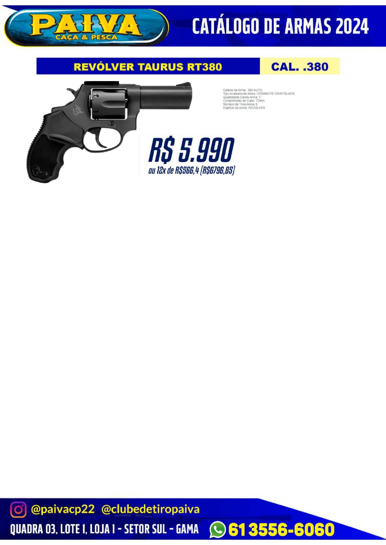 Revólver Taurus RT380