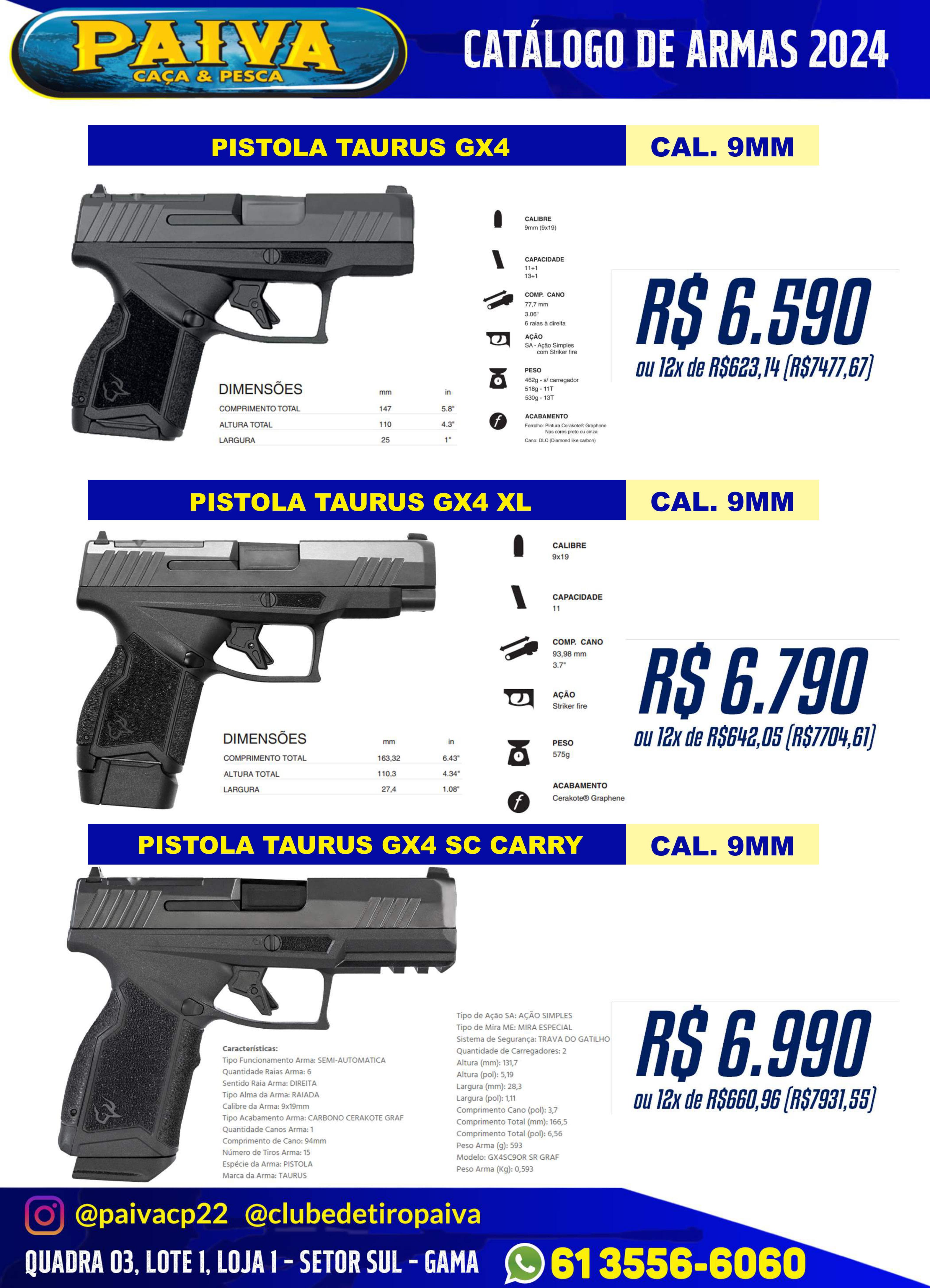 Pistola Taurus GX4 9mm